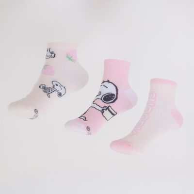 Tripack Calcetín Mujer Rosado Sweet Snoopy