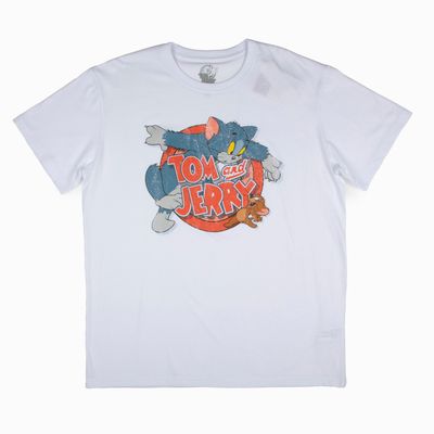 Imagen 1 del producto Polera Manga Corta Hombre Tom Blanco Tom y Jerry