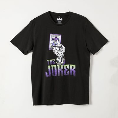 Polera Manga Corta Hombre The Joker Negro DC Comics