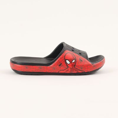 Sandalia Slide Niño Negro Telaraña Spiderman Marvel