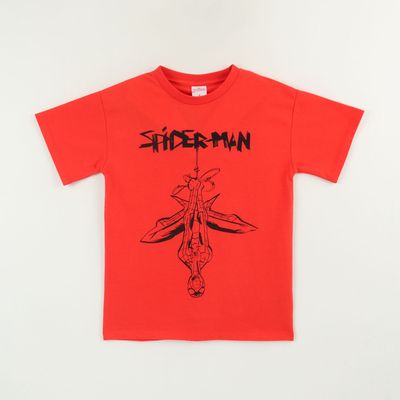 Polera Manga Corta Niño Rojo Lineal Spiderman Marvel