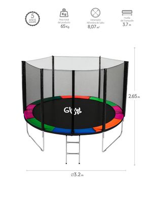 Imagen 2 del producto Cama Elástica 12ft 3,66mt Malla + Escalera