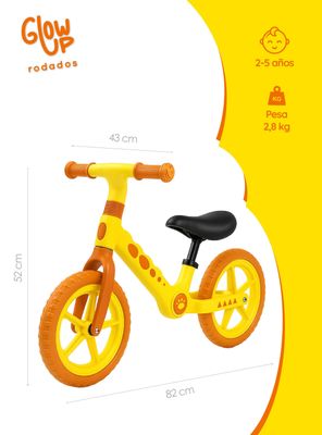 Imagen 2 del producto Bicicleta De Equilibrio Infantil Shgat Gira Amarilla Glowup