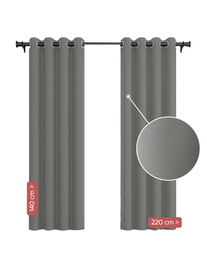 Imagen 2 del producto Pack Cortina de Tela Blackout Vincenzi 140x220 Gris