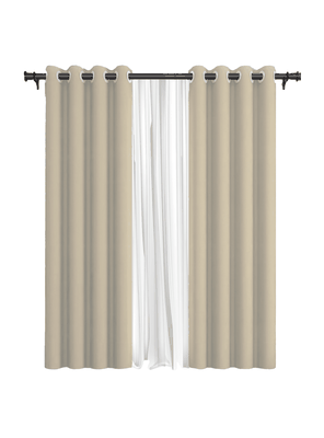 Pack Cortina de Tela Blackout Beige  Velo Vincenzi 140x220