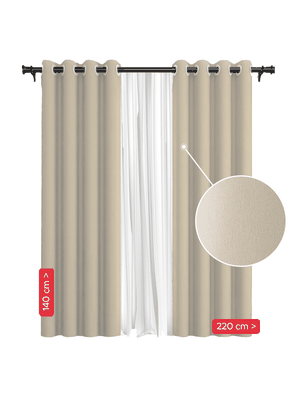 Imagen 2 del producto Pack Cortina de Tela Blackout Beige Velo Vincenzi 140x220