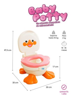 Imagen 2 del producto Pelela Patito Duck Baby Potty 3 en 1 Rosada 18 a 36 meses