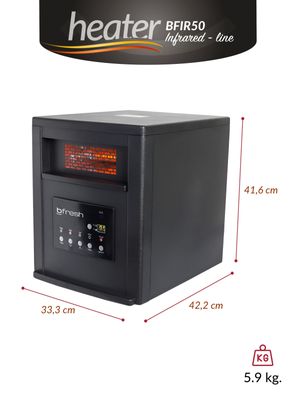 Imagen 2 del producto ESTUFA INFRARROJA 1500W CON TEMPORIZADOR NEGRA BFRESH