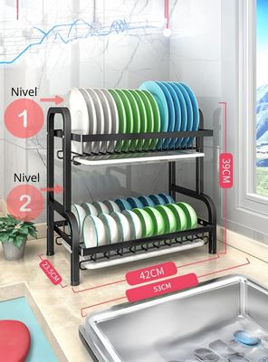 Imagen 2 del producto Escurridor platos secador loza inoxidable 2 niveles inox