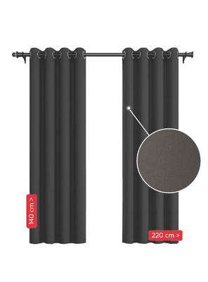 Imagen 2 del producto Pack Cortina de Tela Blackout Vincenzi 140x220 Gris Grafito