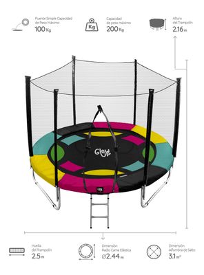 Imagen 2 del producto Cama Elástica  2,44 mt 8ft Edición Exclusiva R