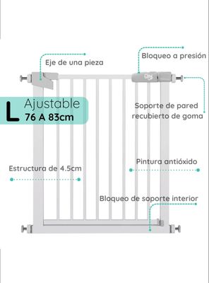 Imagen 2 del producto Reja de seguridad escalera puerta bebés y mascotas