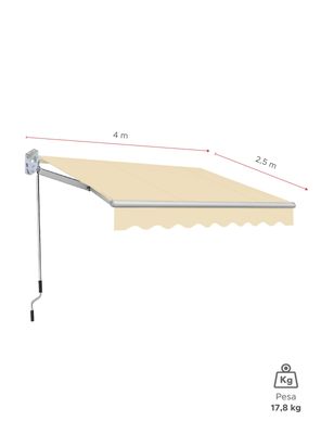 Imagen 2 del producto Toldo con brazo retractil Terrazas 4x2.5 Mts Beige
