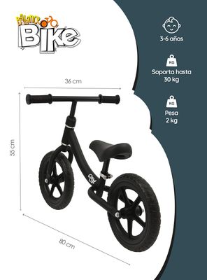 Imagen 2 del producto Bicicleta De Equilibrio Infantil Ziro Negro Glowup