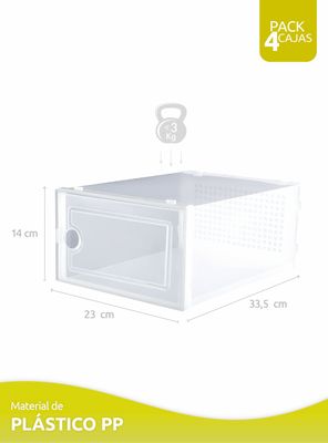 Imagen 2 del producto Caja Organizadora De Zapatos Apilables Set 4 Unidades
