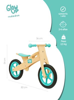 Imagen 2 del producto Bicicleta De Aprendizaje De Madera Celeste para niños de 2 a 6 años
