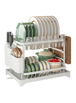 Escurridor Platos Secador Loza Inoxidable 2 Niveles