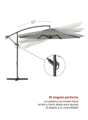 Imagen 2 del producto Quitasol Lateral 3x3mt Sombrilla Terraza Sol Lluvia Gris Vincenzi