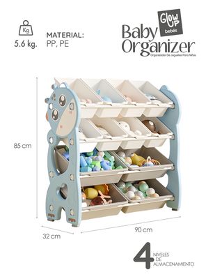 Imagen 2 del producto Mueble organizador juguetes niños con 12 contenedores GlowUp