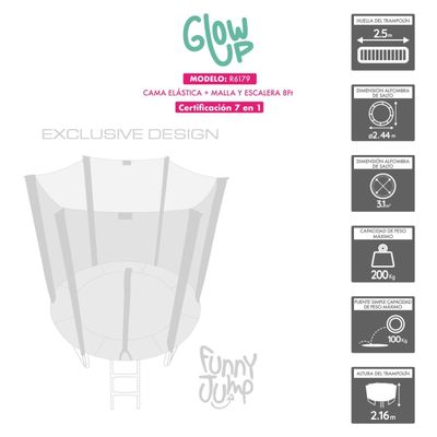 Imagen 2 del producto Pack cama elástica 8 ft Ed Exclusiva R + Set Basketball