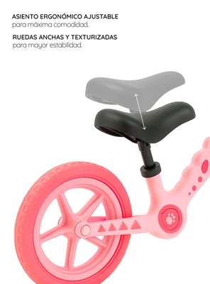 Imagen 2 del producto Bicicleta de Aprendizaje de Equilibrio Infantil Koa Rosada Glowup