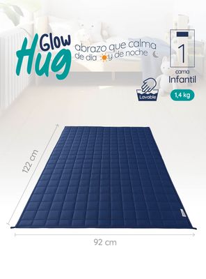 Imagen 2 del producto Manta de gravedad niños Azul oscuro 1,4K 122x92 cm Manta de Peso GlowUp