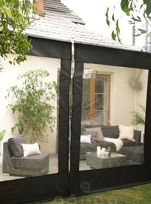 Cortina Roller Cierre De Terraza 100 x 250 Cm Negra Vincenzi