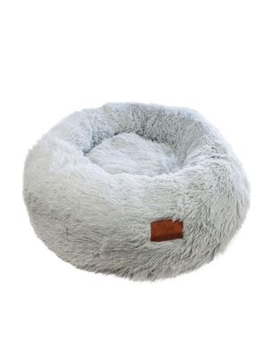 Cama para mascotas perros y gatos 76x76x17 cm gris claro