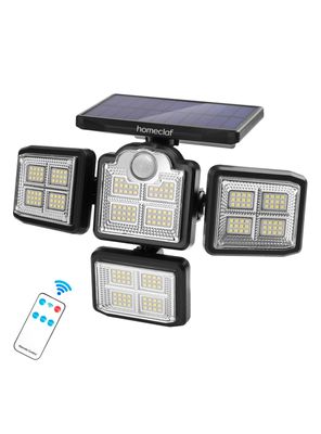 Foco led solar exterior 4 direcciones sensor control luz cálida