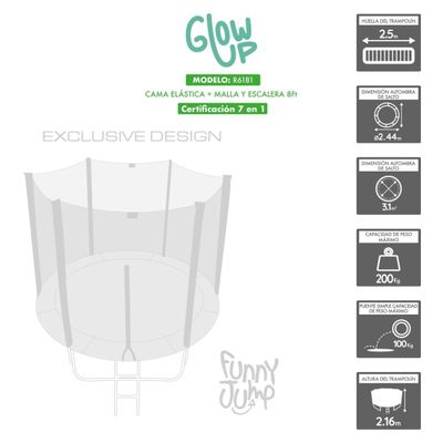 Imagen 2 del producto Pack cama elástica 8 ft Ed Exclusiva F + Set Basketball