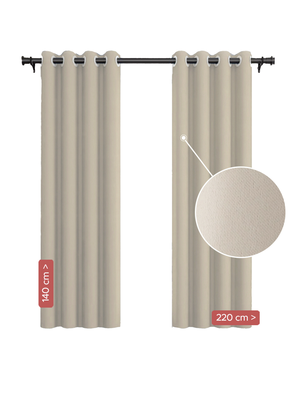Imagen 2 del producto Pack Cortina de Tela Blackout Vincenzi 140x220 Beige