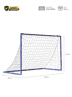 Imagen 2 del producto ARCO DE FUTBOL TAMAÑO M 180X120X90 CM AZUL K-FIT