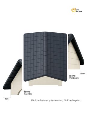 Imagen 2 del producto Casa Para Perros Mascota 40x44x69 cm Duke Gris Petwoow