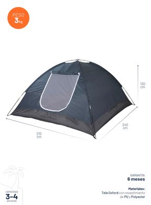 Imagen 2 del producto Carpa Camping Miglu Para 4 personas Outdoor