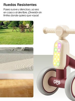 Imagen 2 del producto Triciclo Infantil con Luz y Sonido Bambi Burdeos GlowUp