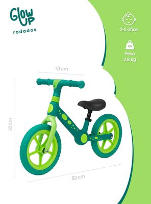 Imagen 2 del producto Bicicleta De Equilibrio Infantil Shgat Dino Verde Glowup