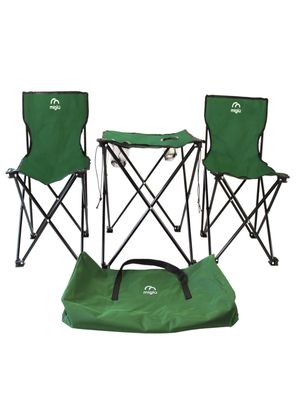 Mesa con 2 Sillas Plegables Verde