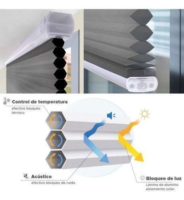 Imagen 2 del producto Cortina Honeycomb Termoacústica Gris 160x160cm