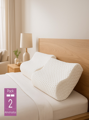 Imagen 2 del producto Pack 2 Almohadas Ortopédicas Cervicales Con Espuma Memoria