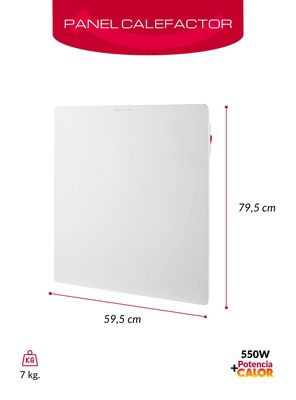 Imagen 2 del producto PANEL CALEFACTOR MURAL BAJO CONSUMO 550W BLANCO BFRESH 