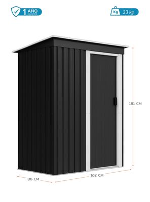 Imagen 2 del producto Bodega de Jardín Negra 181x162x86 cm Homeclaf