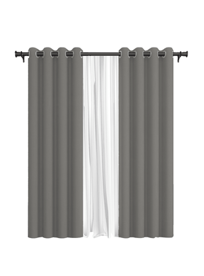 Pack Cortina de Tela Blackout + Velo Vincenzi 140x220 Gris