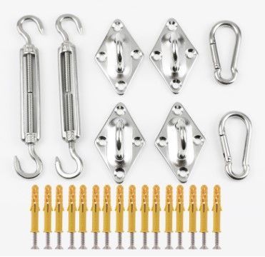 Imagen 2 del producto Toldo Vela Triangular Gris + Kit de Instalación