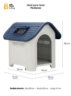 Imagen 2 del producto Casa de perro mascota skylight 75x59x66 M