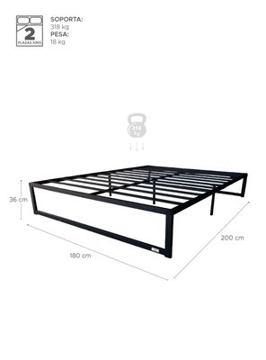Imagen 2 del producto Base para Cama Europea Acero Negro 180x200 cm King ZEN Vincenzi