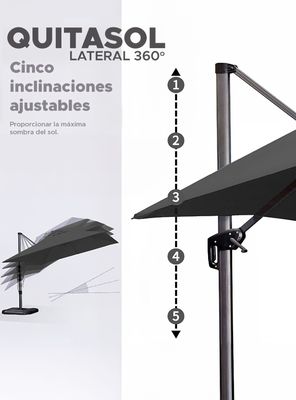 Imagen 2 del producto Quitasol para terraza Lateral Gráfito 360 Vincenzi