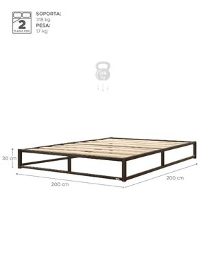 Imagen 2 del producto Base para Cama Europea Acero y Madera 200x200 cm Super King Vincenzi