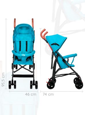 Imagen 2 del producto Coche Paragua Paseo Bebe Plegable Niño Niña Celeste