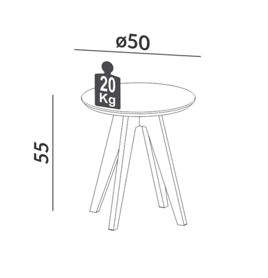 Imagen 2 del producto Mesa auxiliar fronteiras blanco-canela