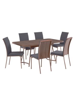 COMEDOR ROMA 6 PERSONAS CANELA-GRAFITO